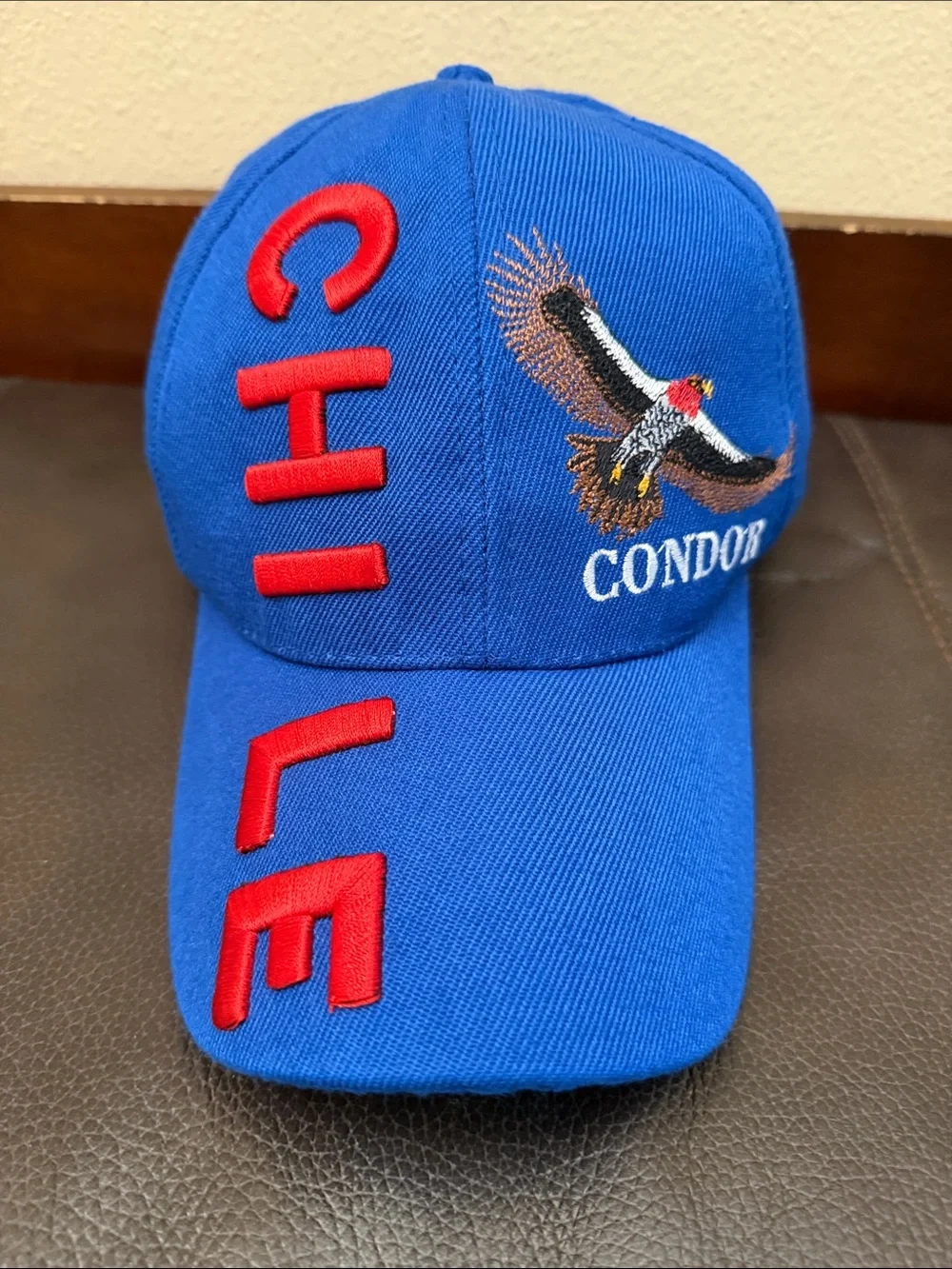 Chile Blue & Red Baseball Cap Features Embroidered Condor & Lettering